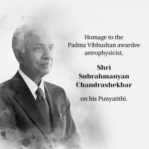 Subrahmanyan Chandrasekhar Punyatithi Facebook Poster