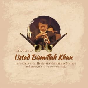 Ustad Bismillah Khan Punyatithi event advertisement