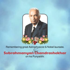 Subrahmanyan Chandrasekhar Punyatithi event advertisement