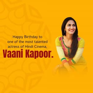 Vaani Kapoor Birthday event advertisement