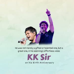 KK Birth Anniversary marketing flyer