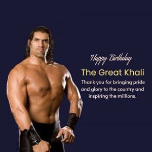 The Great Khali Birthday marketing flyer