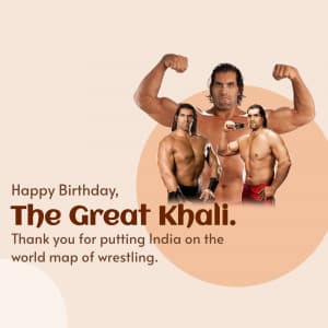 The Great Khali Birthday Facebook Poster