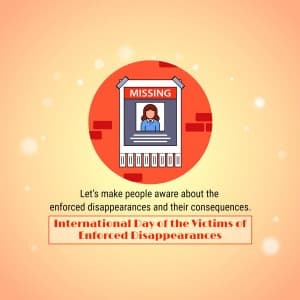 International Day of the Victims of Enforced Disappearances event poster