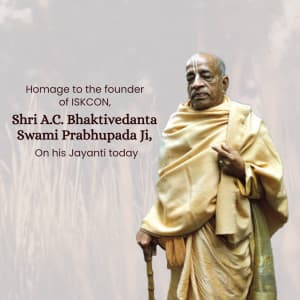 A. C. Bhaktivedanta Swami Prabhupada event poster