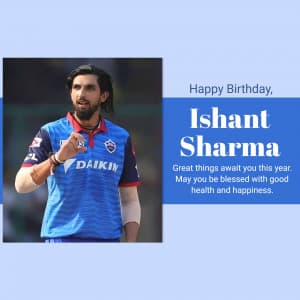 Ishant Sharma Birthday flyer