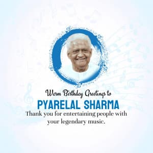 Pyarelal Ramprasad Sharma Birthday event advertisement