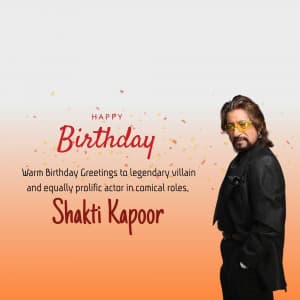 Shakti Kapoor Birthday event advertisement