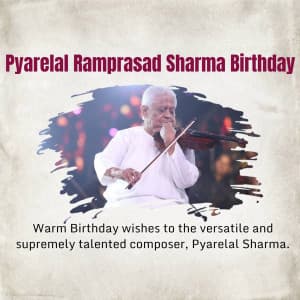 Pyarelal Ramprasad Sharma Birthday banner