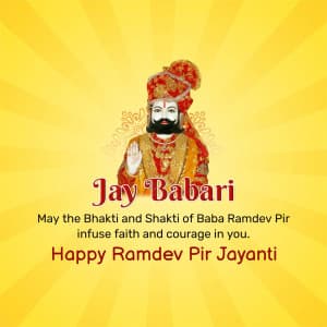 Ramdev Pir Jayanti event poster