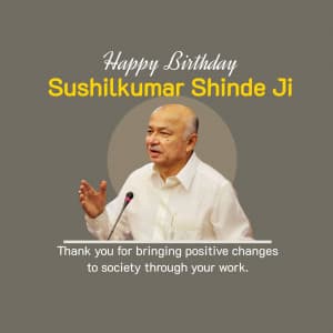 Sushilkumar shinde Birthday flyer