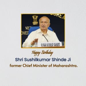 Sushilkumar shinde Birthday banner