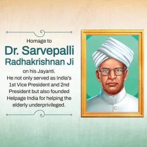 Sarvepalli Radhakrishnan Jayanti illustration