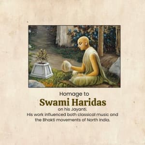 Swami Haridas Jayanti event advertisement