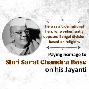 Sarat Chandra Bose Jayanti poster