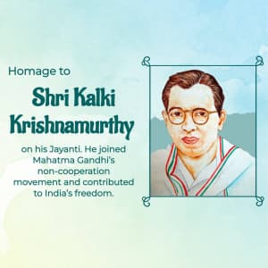 Kalki Krishnamurthy Jayanti graphic