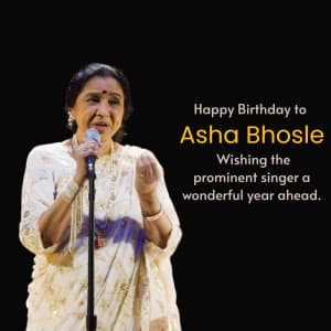 Asha Bhosle Birthday illustration