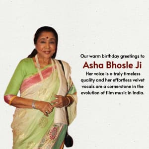 Asha Bhosle Birthday image