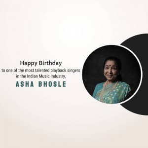 Asha Bhosle Birthday flyer