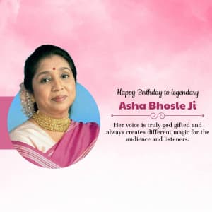 Asha Bhosle Birthday poster
