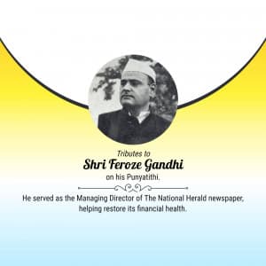 Feroze Gandhi Punyatithi flyer