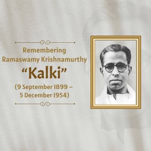 Kalki Krishnamurthy Jayanti event poster