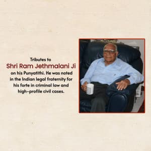 Ram Jethmalani Punyatithi image