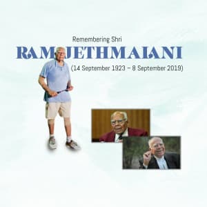 Ram Jethmalani Punyatithi flyer