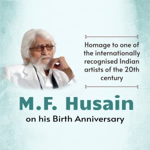 M. F. Husain Jayanti flyer