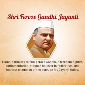 Feroze Gandhi Jayanti graphic