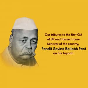 Govind Ballabh Pant Jayanti flyer