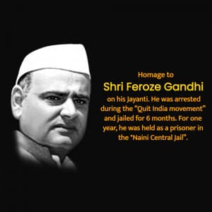 Feroze Gandhi Jayanti image