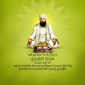 Guru Angad Dev Ji Gurgaddi Diwas marketing poster