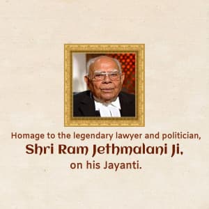 Ram Jethmalani Jayanti poster
