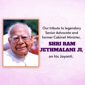 Ram Jethmalani Jayanti event poster