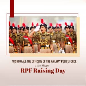 Railway Police Force (RPF) Raising Day whatsapp status poster