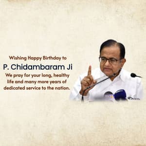 P. Chidambaram Birthday event advertisement