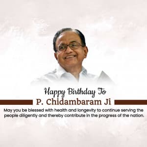 P. Chidambaram Birthday illustration