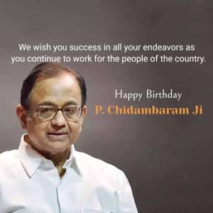 P. Chidambaram Birthday poster
