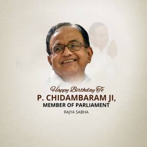 P. Chidambaram Birthday event poster