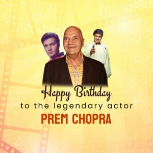 Prem Chopra Birthday illustration