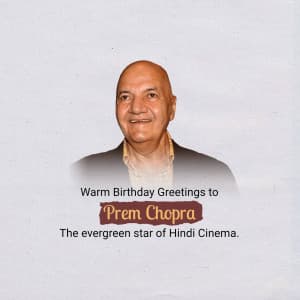 Prem Chopra Birthday banner