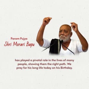 Morari Bapu Birthday flyer