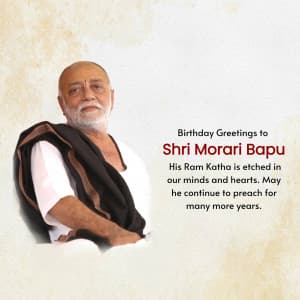 Morari Bapu Birthday banner