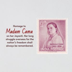 Bhikaiji Cama Jayanti graphic