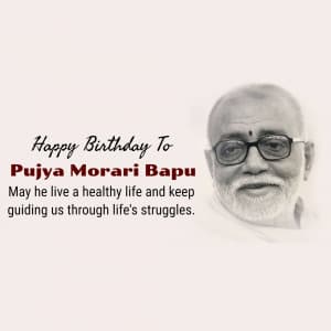 Morari Bapu Birthday event poster