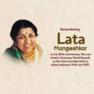 Lata Mangeshkar Jayanti banner