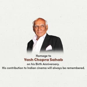 Yash Chopra Birth Anniversary graphic