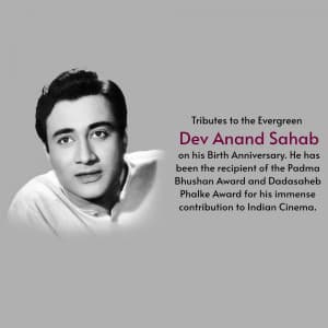 Dev Anand Birth Annivarsary marketing poster