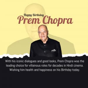 Prem Chopra Birthday poster